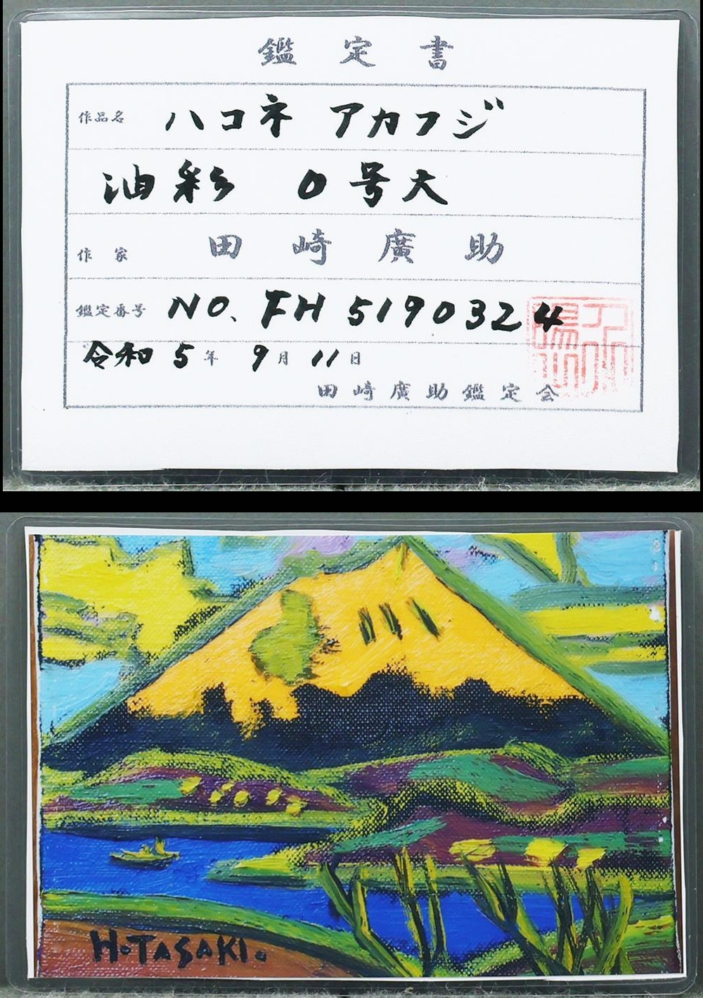 田崎広助 箱根の富士 6号 鑑定書付き 額縁付き - メルカリ